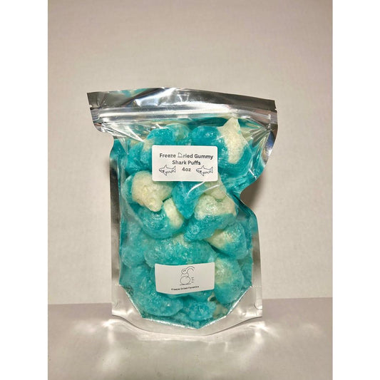 Freeze Dried Candy: Blue Sharks, Blue Raspberry Flavored, 1 Bag