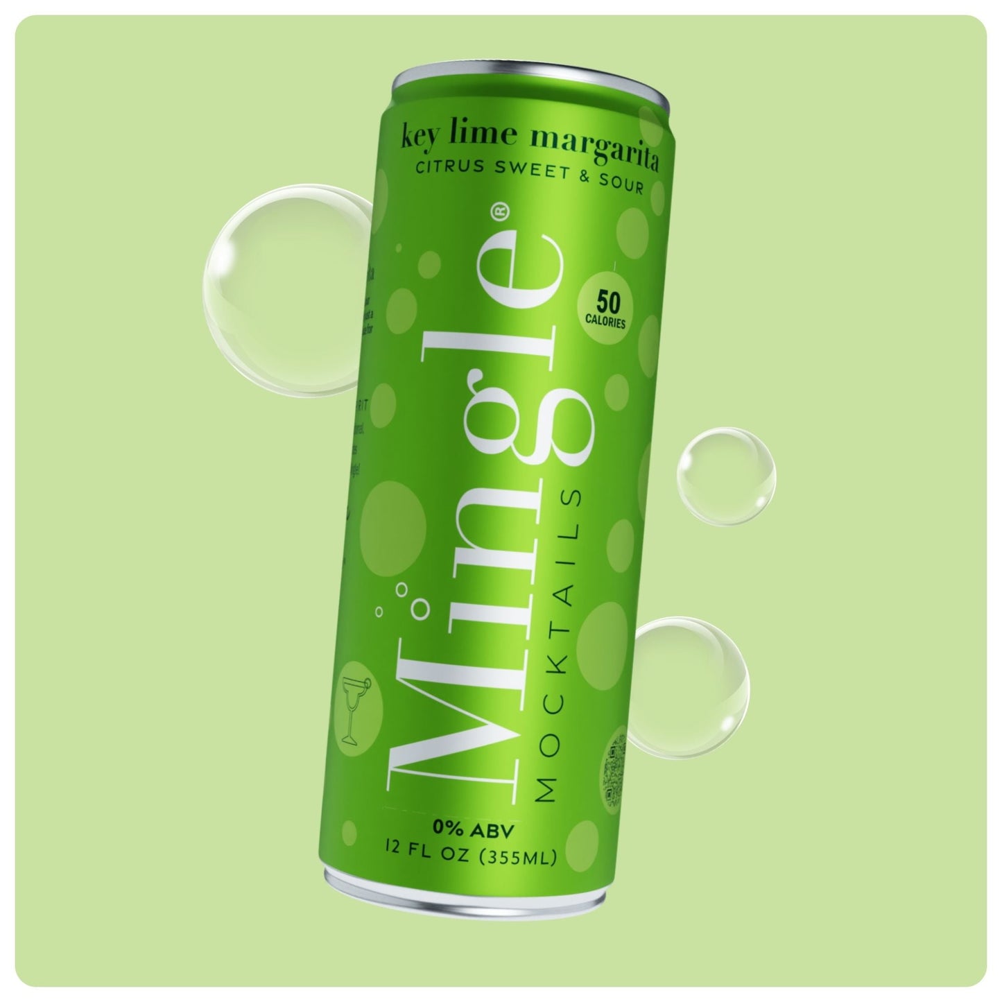 Mingle Mocktails: Key Lime Margarita Non-Alcoholic, 12 oz., 4 Pack