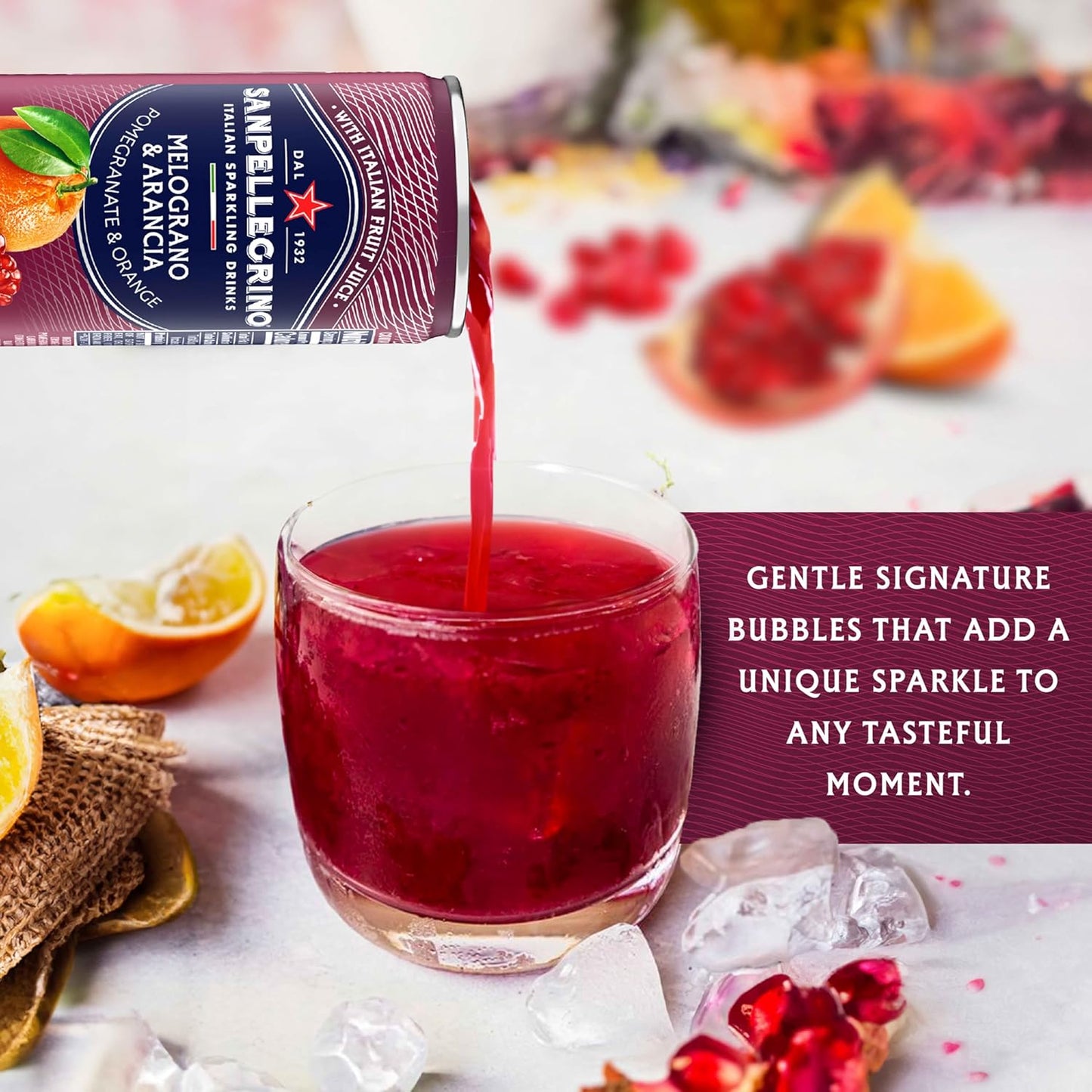 San Pellegrino: Melograno Arancia Sparkling Orange And Pomegranate Drink, 11.15 oz. 24 Pack
