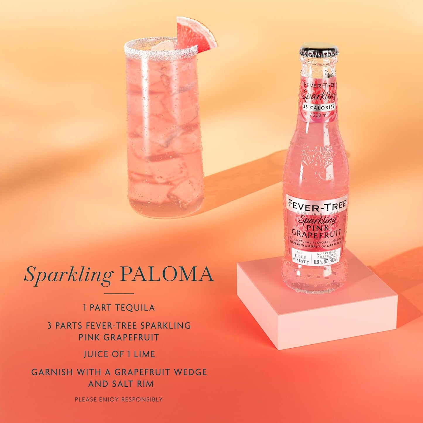 Fever-Tree: Sparkling Pink Grapefruit, 6.8 oz., 24 Pack