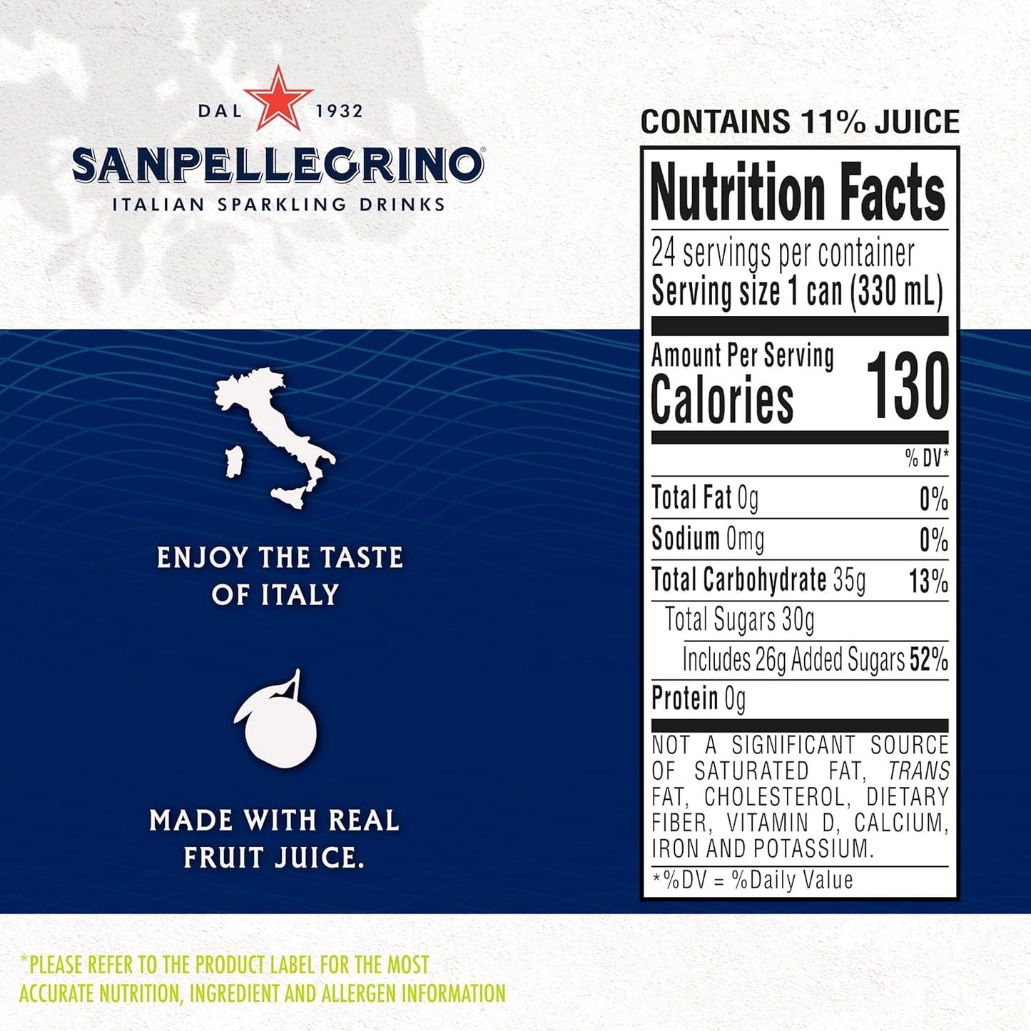 San Pellegrino: Pompelmo Sparkling Grapefruit, Italian Sparkling Drink, 11.15 oz. 24 Pack