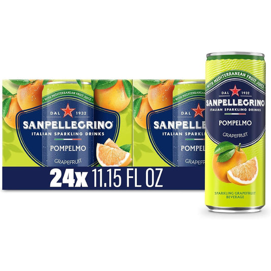 San Pellegrino: Pompelmo Sparkling Grapefruit, Italian Sparkling Drink, 11.15 oz. 24 Pack