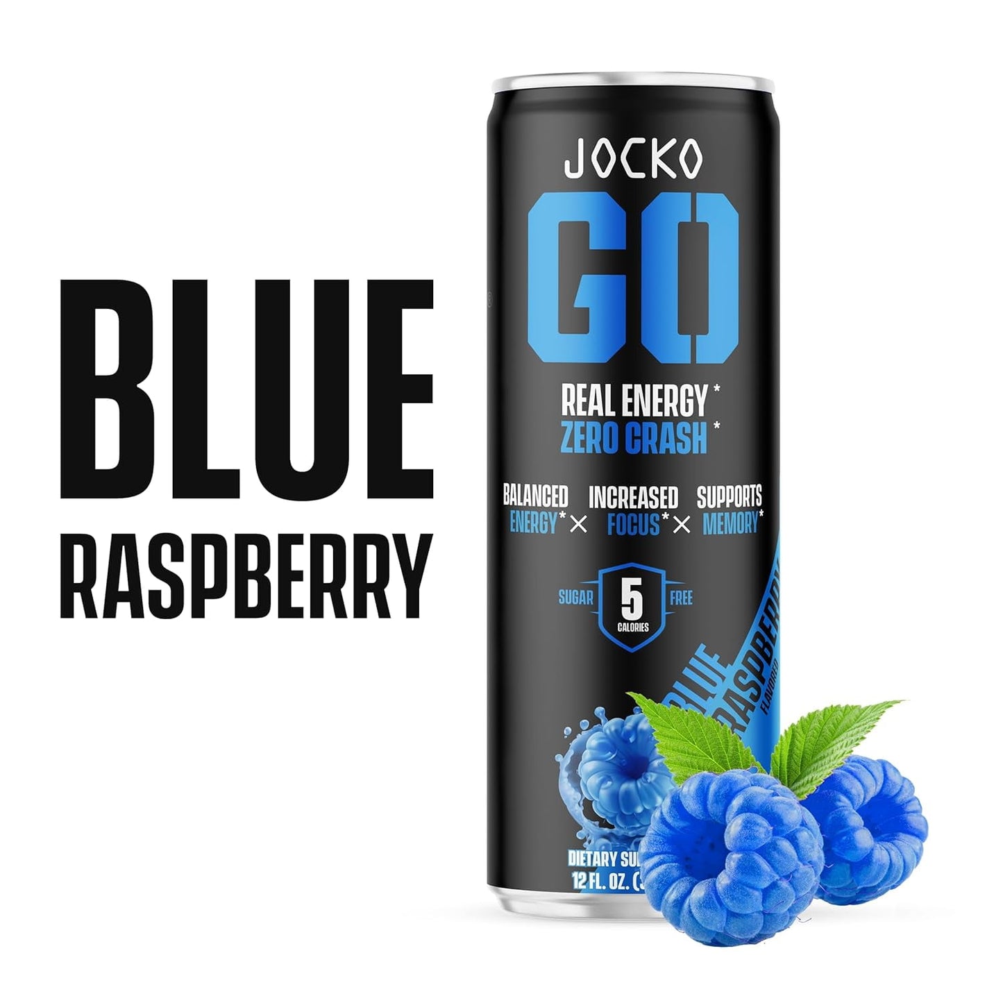 Jocko GO: Keto Energy Drink, Blue Raspberry, 12 Pack