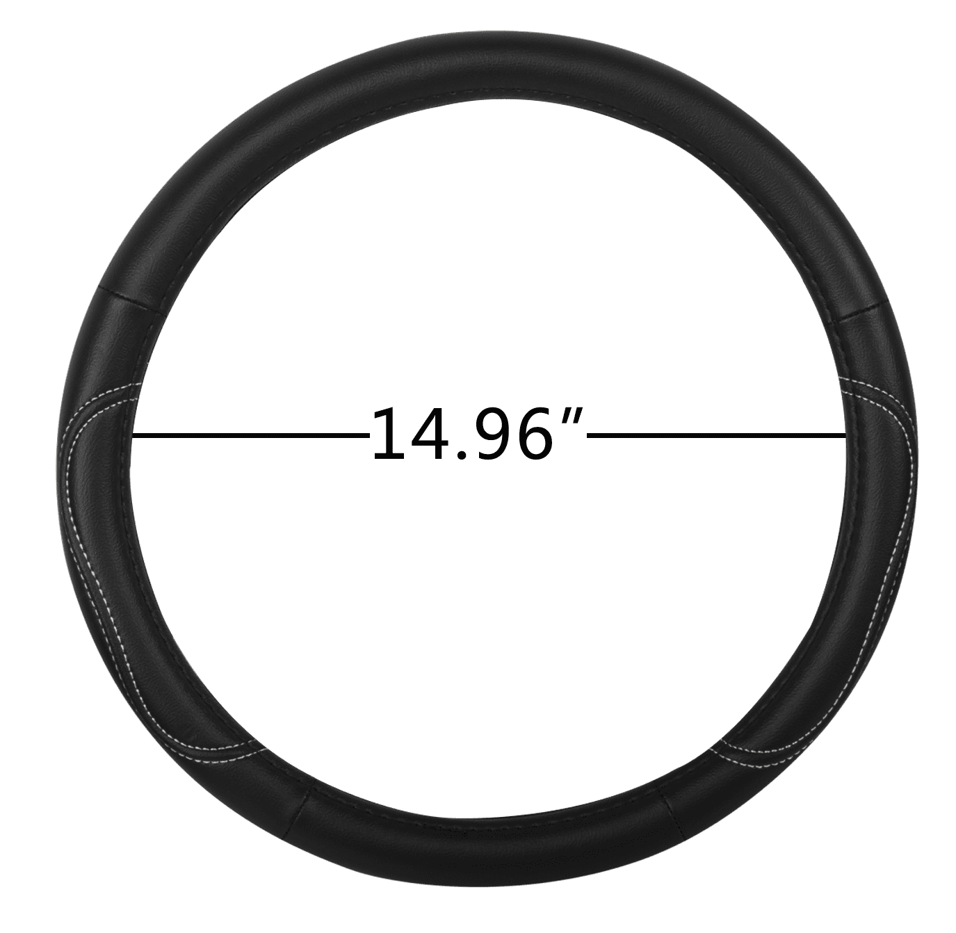 Auto Drive: Steering Wheel Cover - Country Leather Black and White, Universal Fit