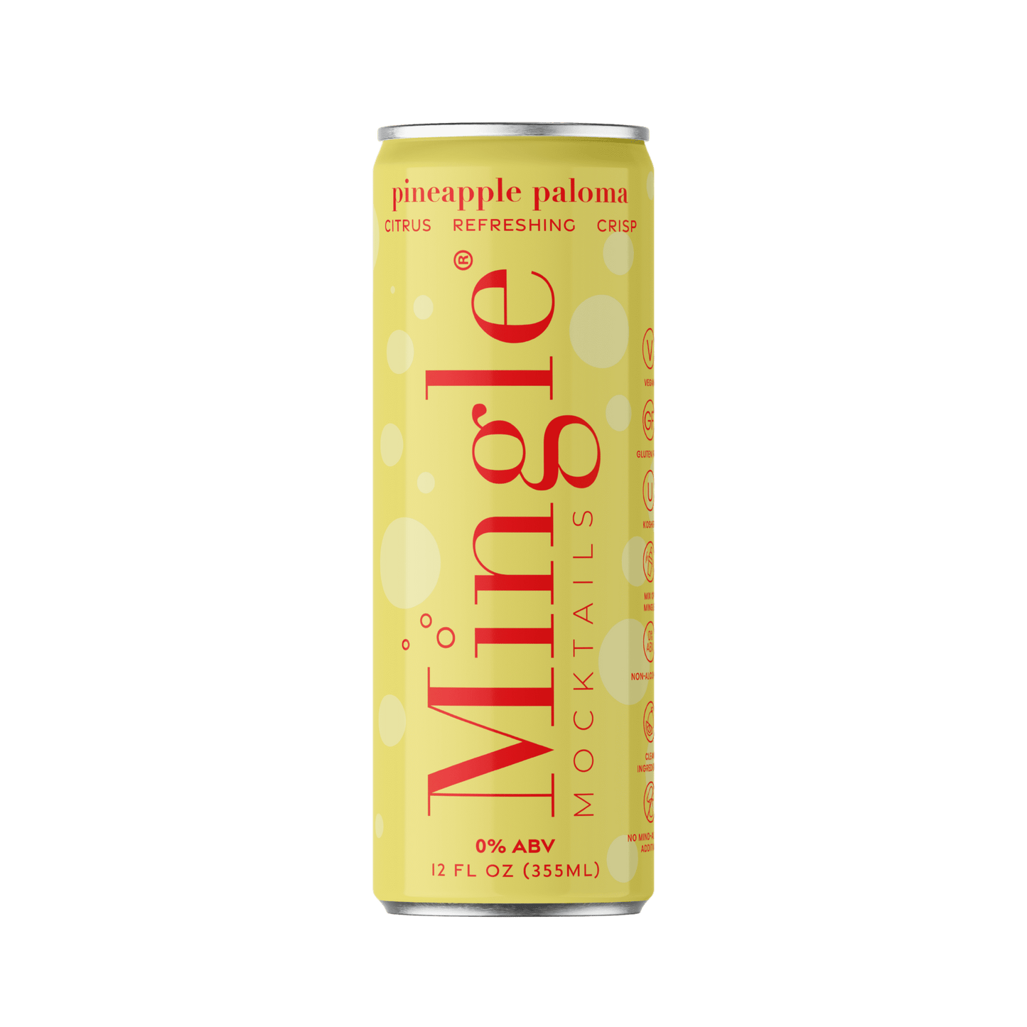 Mingle Mocktails: Pineapple Paloma Non-Alcoholic, 12 oz., 4 Pack