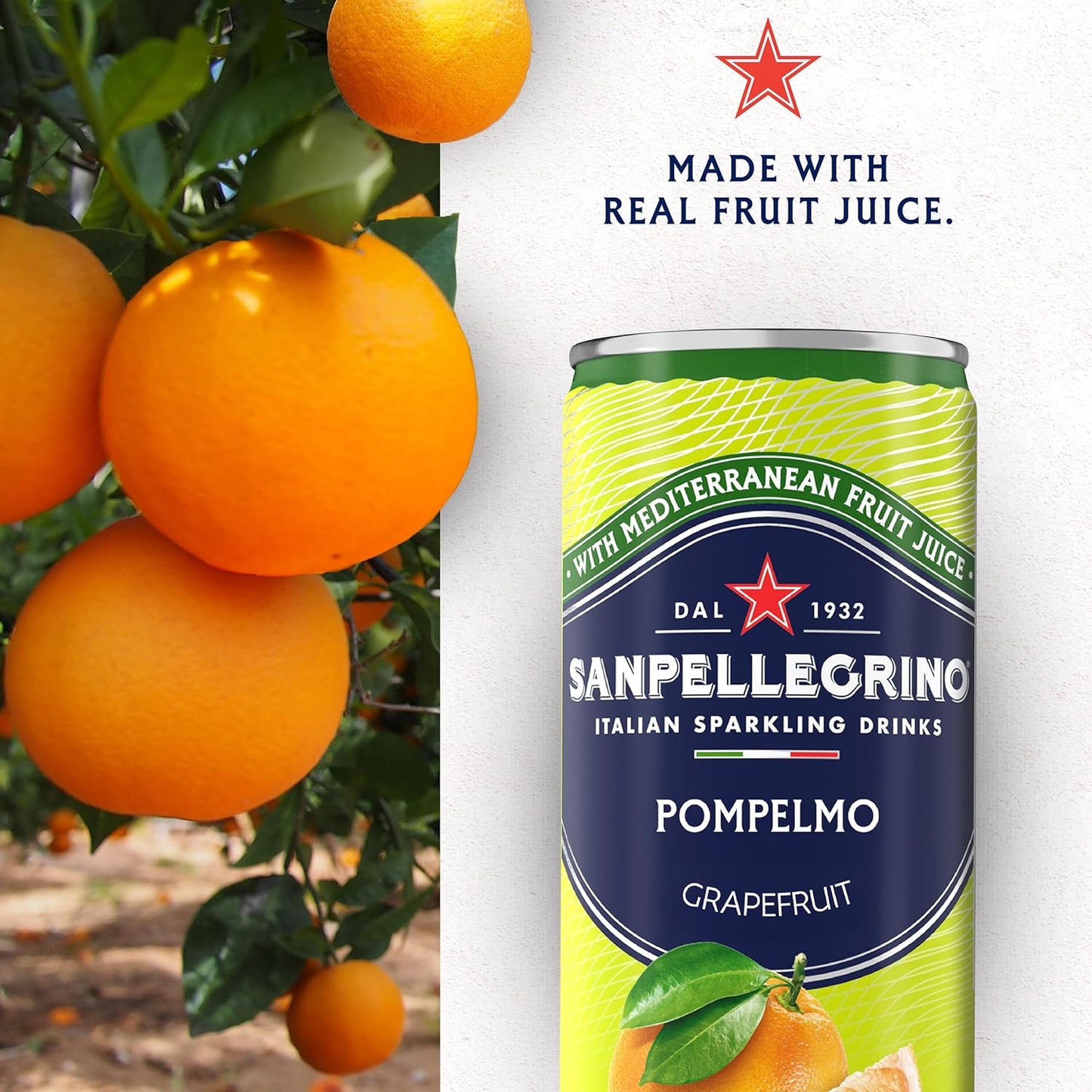 San Pellegrino: Pompelmo Sparkling Grapefruit, Italian Sparkling Drink, 11.15 oz. 24 Pack