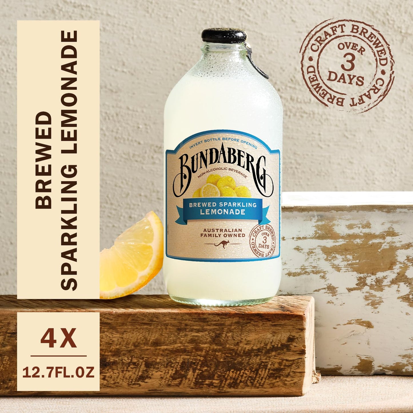 Bundaberg: Sparkling Lemonade, 12.7 oz., 4 Pack