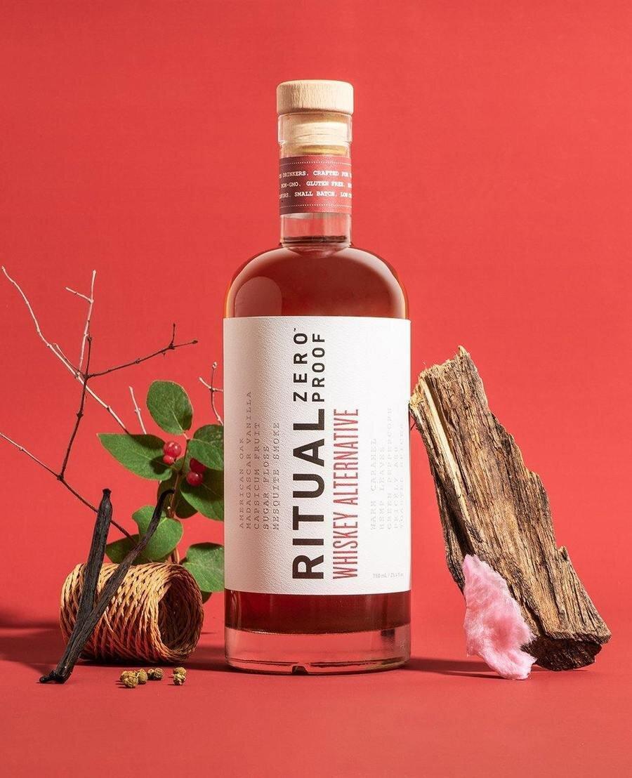 Spirit: RITUAL ZERO PROOF: Whiskey Alternative, Non Alcoholic, 1 Bottle