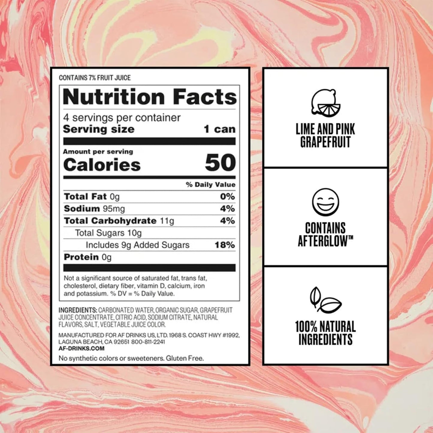 Cocktail: FREE AF: Paloma, Non Alcoholic Mocktail, 12 Pack