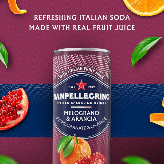 San Pellegrino: Melograno Arancia Sparkling Orange And Pomegranate Drink, 11.15 oz. 24 Pack