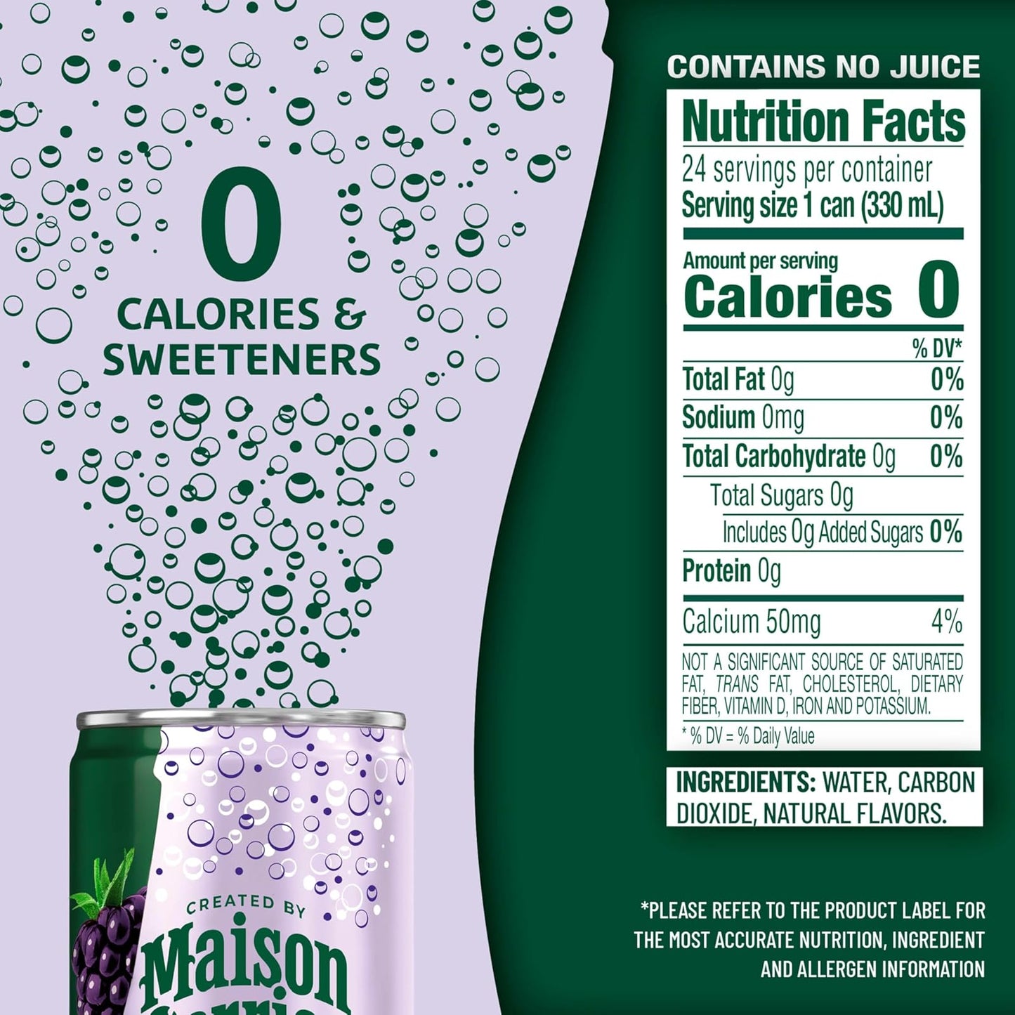 Maison Perrier: Forever Blackberry, Flavored Sparkling Water, 11.15 oz. 24 Pack