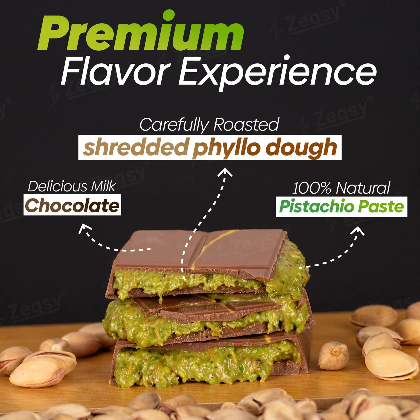 Dubai Chocolate Pistachio Bar, 7.5 oz. Bar
