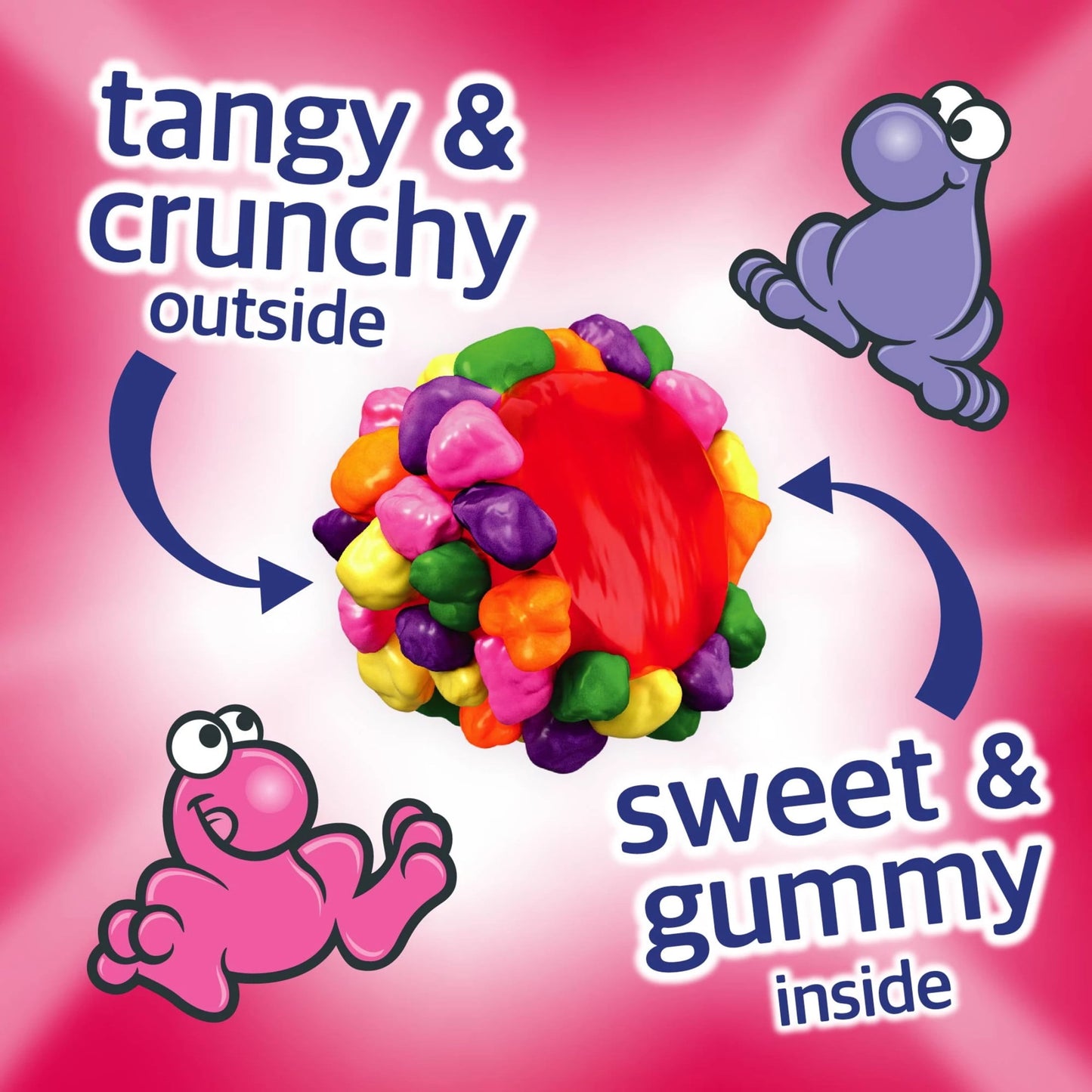 American Candy: NERDS Gummy Clusters Candy, Rainbow, Crunchy and Gummy, 1 Bag