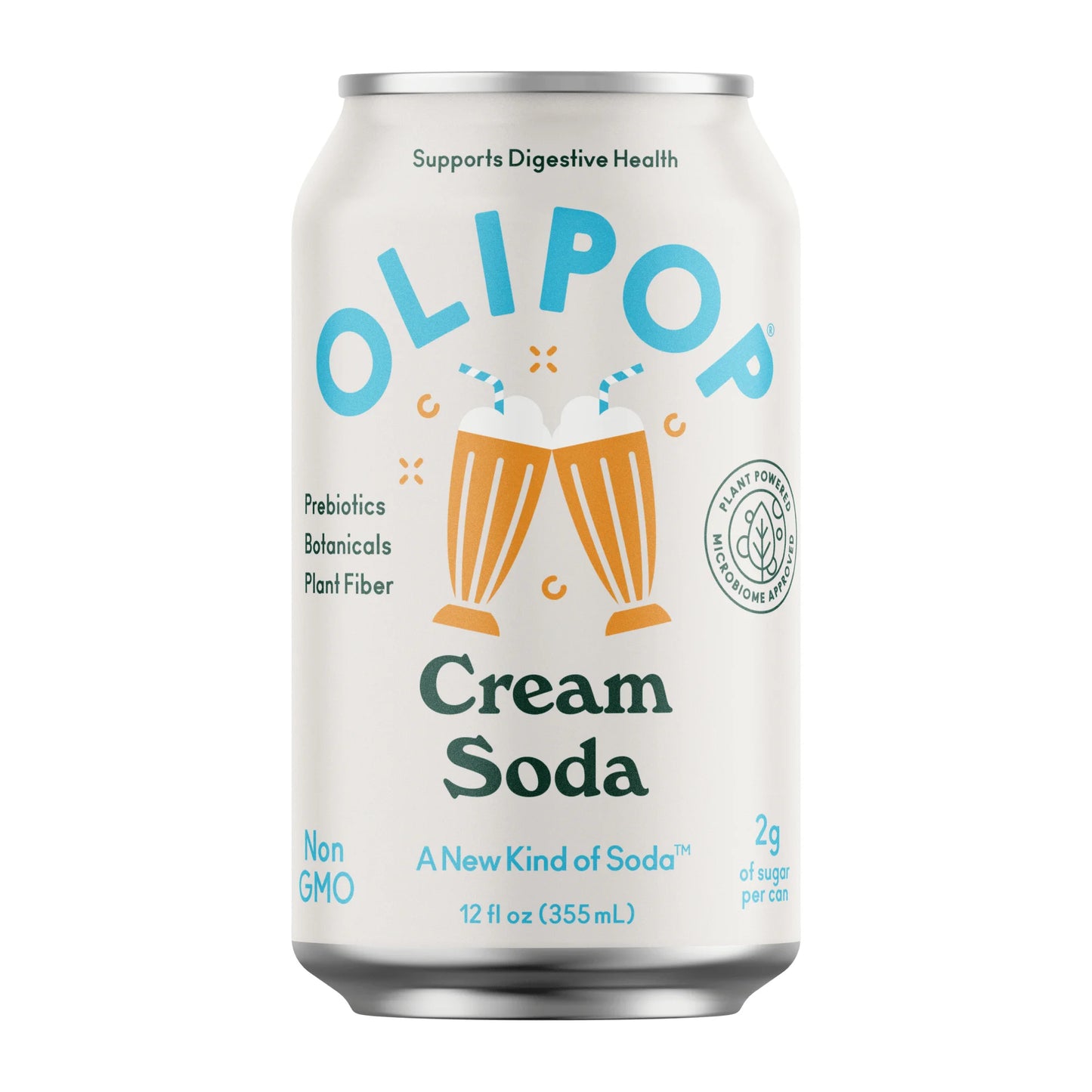 OLIPOP Cream Soda 12 fl oz, 4 Pack x2 (8 cans)