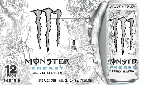 Monster Energy Drink: Zero Ultra, Sugar Free Energy Drink, 16 oz. 12 pack