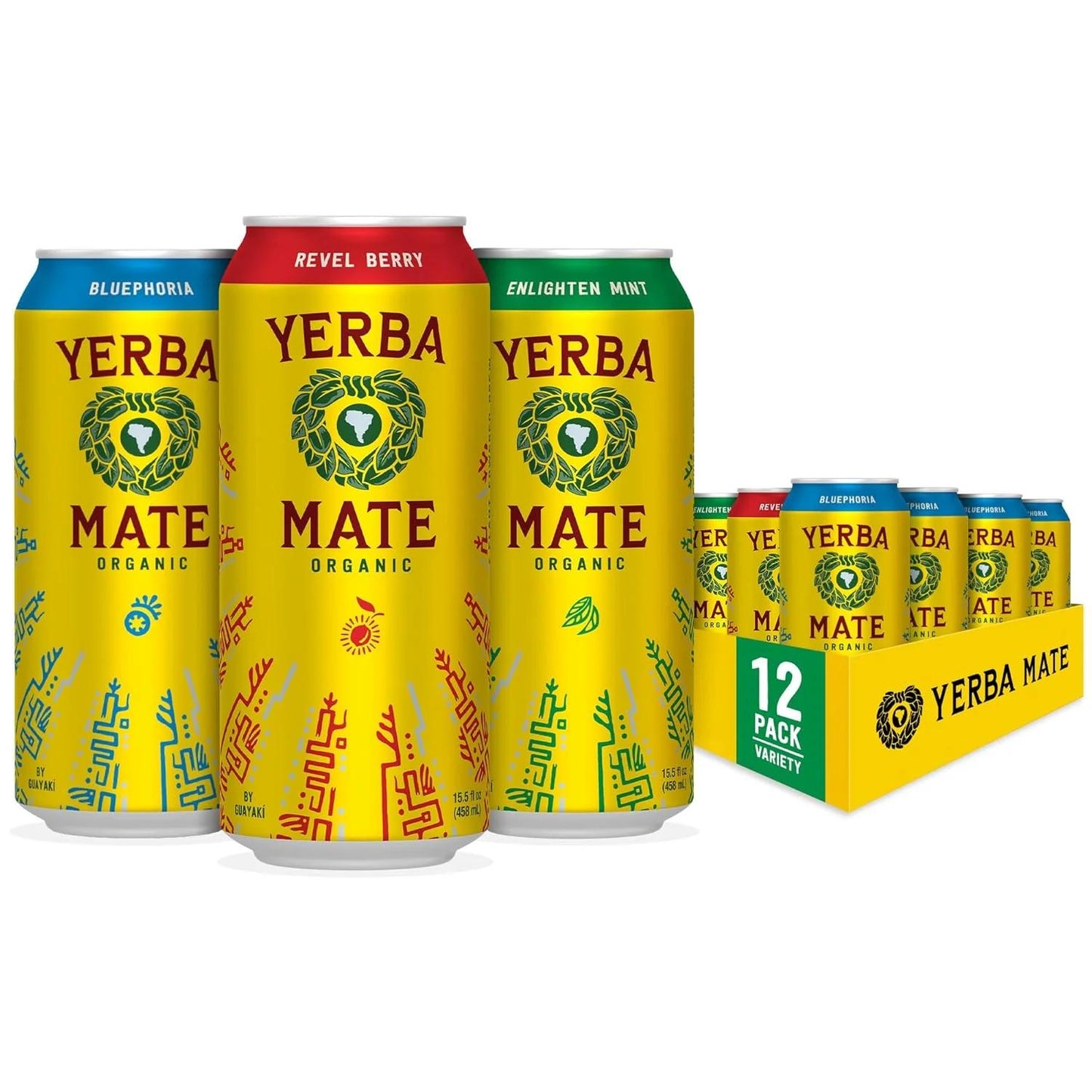 Guayakí Yerba Mate : Organic Energy Drink, Variety Pack, 12 pack