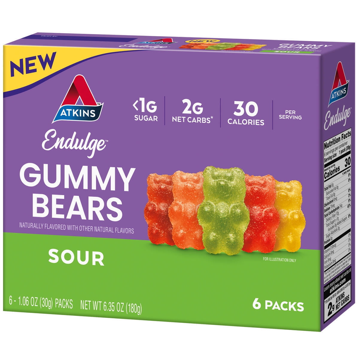 Atkins: Endulge Sour Gummy Bears, 6 Packs