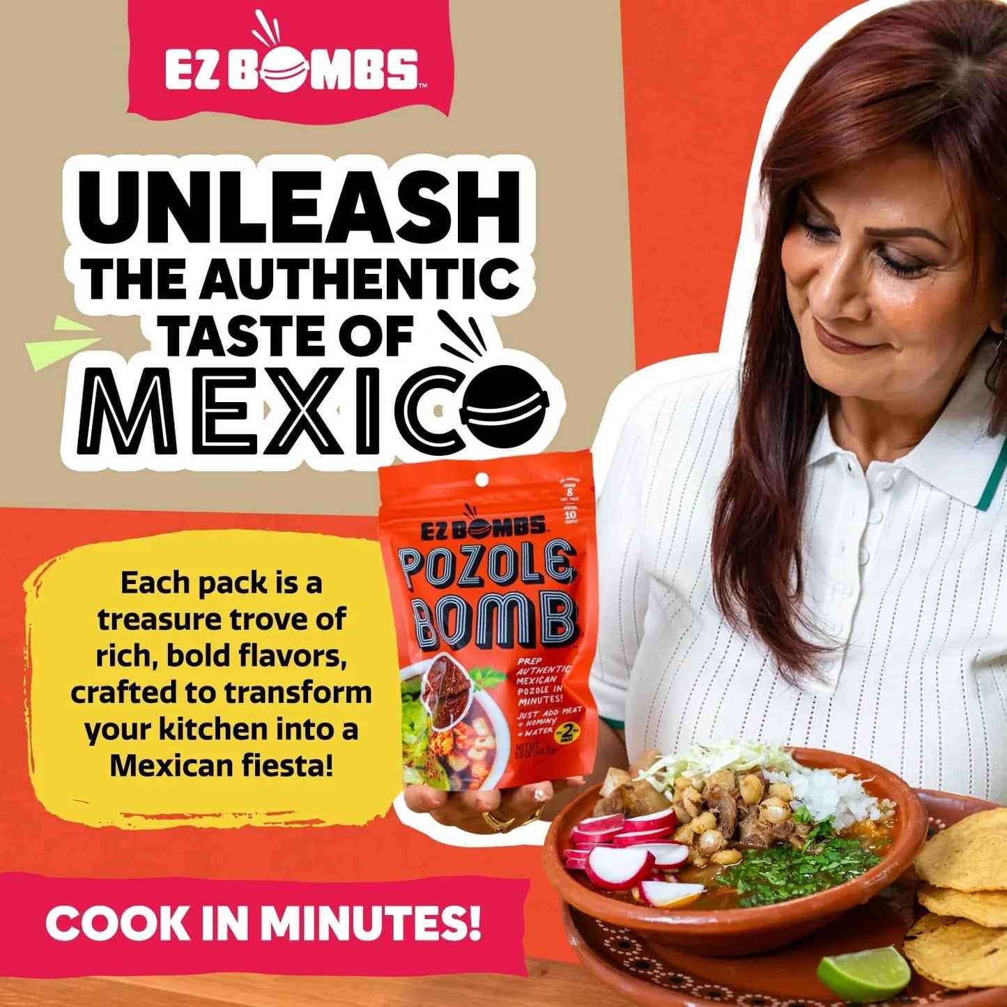 EZ Bombs: Pozole Bomb Seasoning, 1 Bag, 2 Pieces