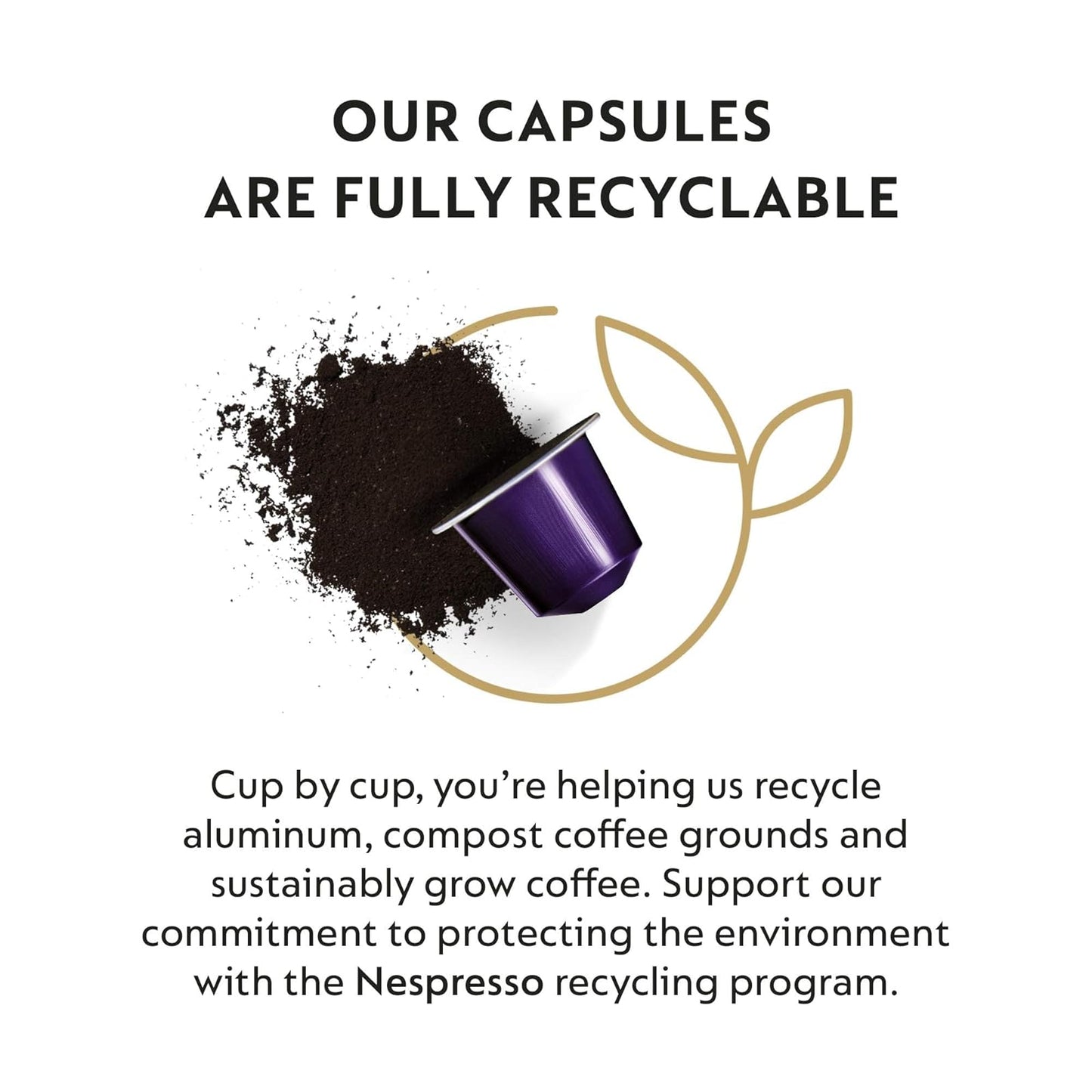 Nespresso: Original Line, Arpeggio Decaffeinato Capsules, Dark Roast Espresso Decaf Coffee, 50 Pods