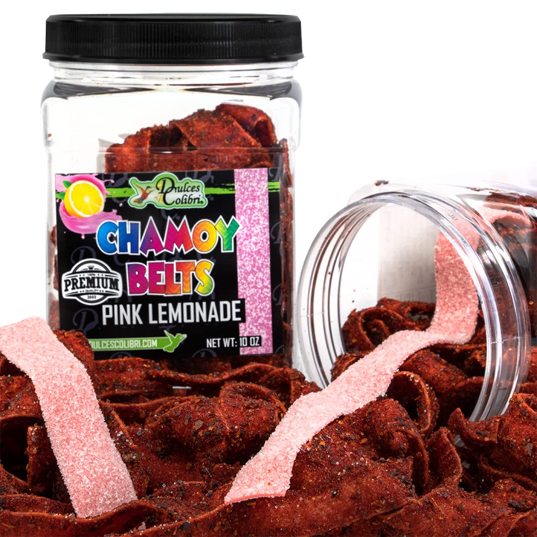 Dulces Colibri: Premium Strawberry Chamoy Belt Gummies, 1 Jar