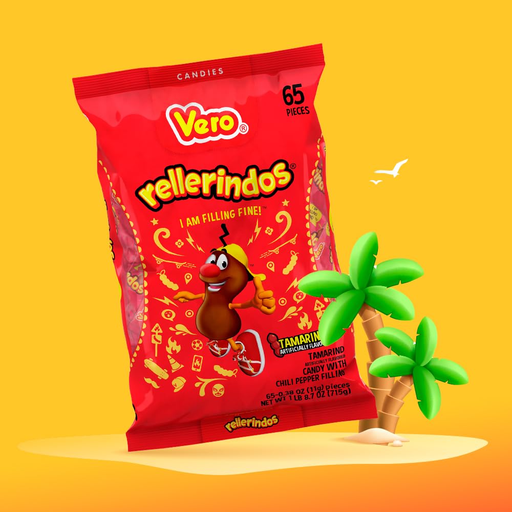 Mexican Candy: Vero Rellerindos Tamarind Flavor Hard Candy, 65 Pack