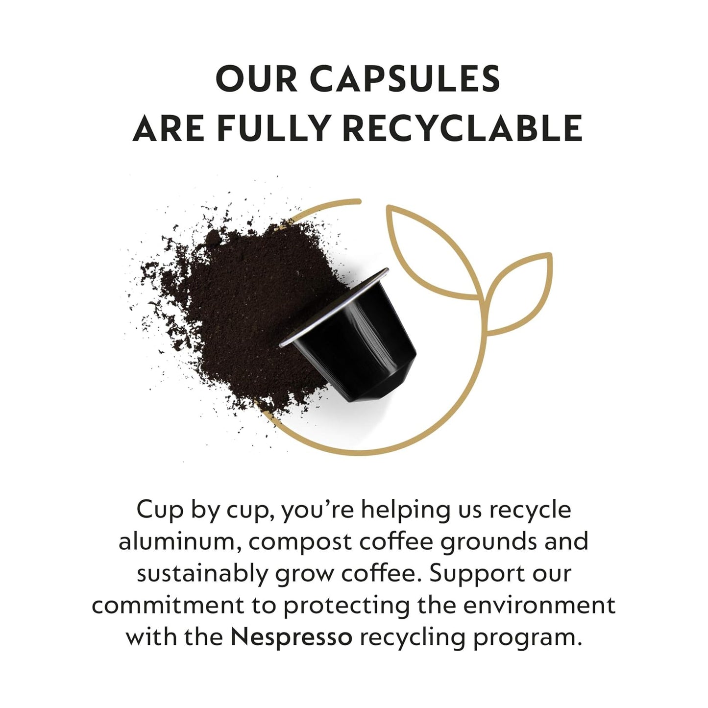Nespresso: Original Line, Ristretto Decaffeinato Capsules, Dark Roast Espresso Decaf Coffee, 50 Pods