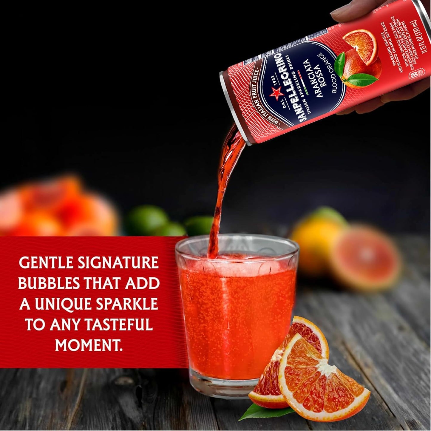 San Pellegrino: Aranciata Rossa Sparkling Blood Orange Drink, 11.15 oz. 24 Pack