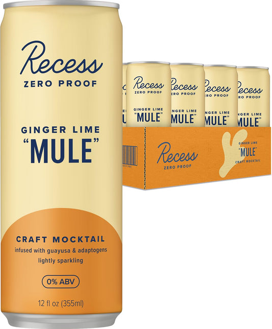 Cocktail: Recess: Ginger Lime Moscow Mule, Zero Proof Cocktail, 12 oz., 12 Pack