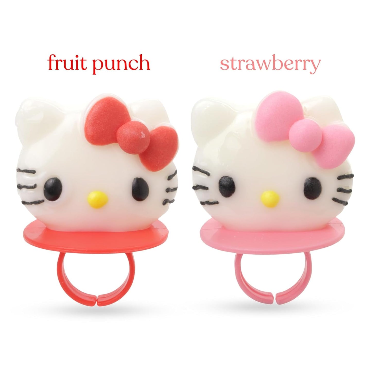 Japanese Candy: Hello Kitty Strawberry and Fruit Punch Lolly Rings, Birthday Party Candy Lollipops, 18 pack