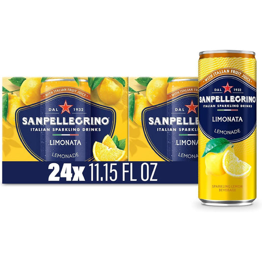 San Pellegrino: Limonata Sparkling Lemon, Italian Sparkling Drink, 11.15 oz. 24 Pack