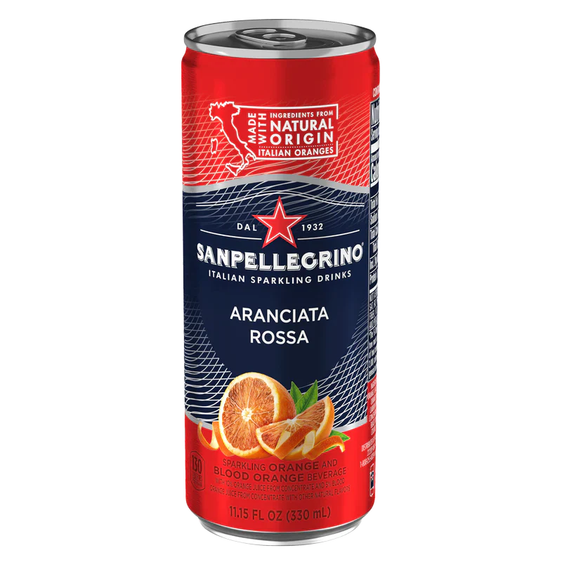 San Pellegrino: Aranciata Rossa Sparkling Blood Orange Drink, 11.15 oz. 24 Pack