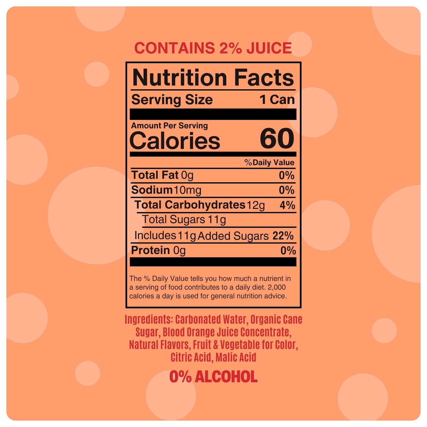 Mingle Mocktails: Blood Orange Elderflower Mimosa Non-Alcoholic, 12 oz., 4 Pack