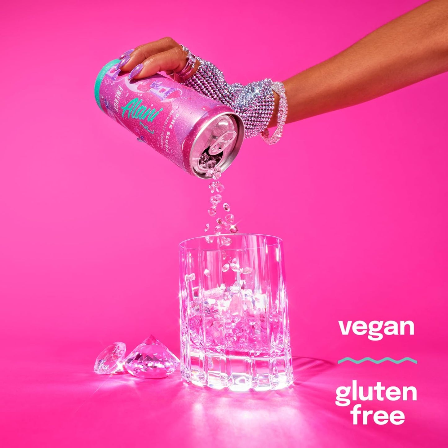 Alani Nu: PINK SLUSH, Sugar Free Low Calorie Energy Drinks, Paris Hilton x Alani Nu, 12 oz. Cans, 12 Pack