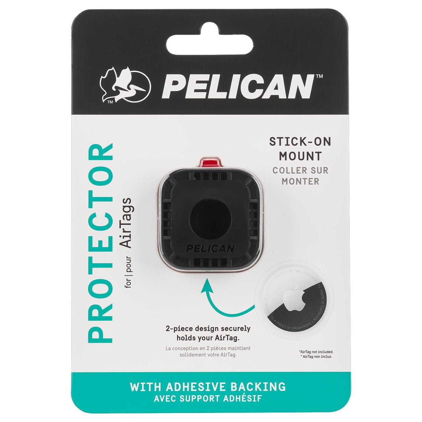 Pelican: Airtag Protector Series, Stick on Mount for Apple Airtag, Black