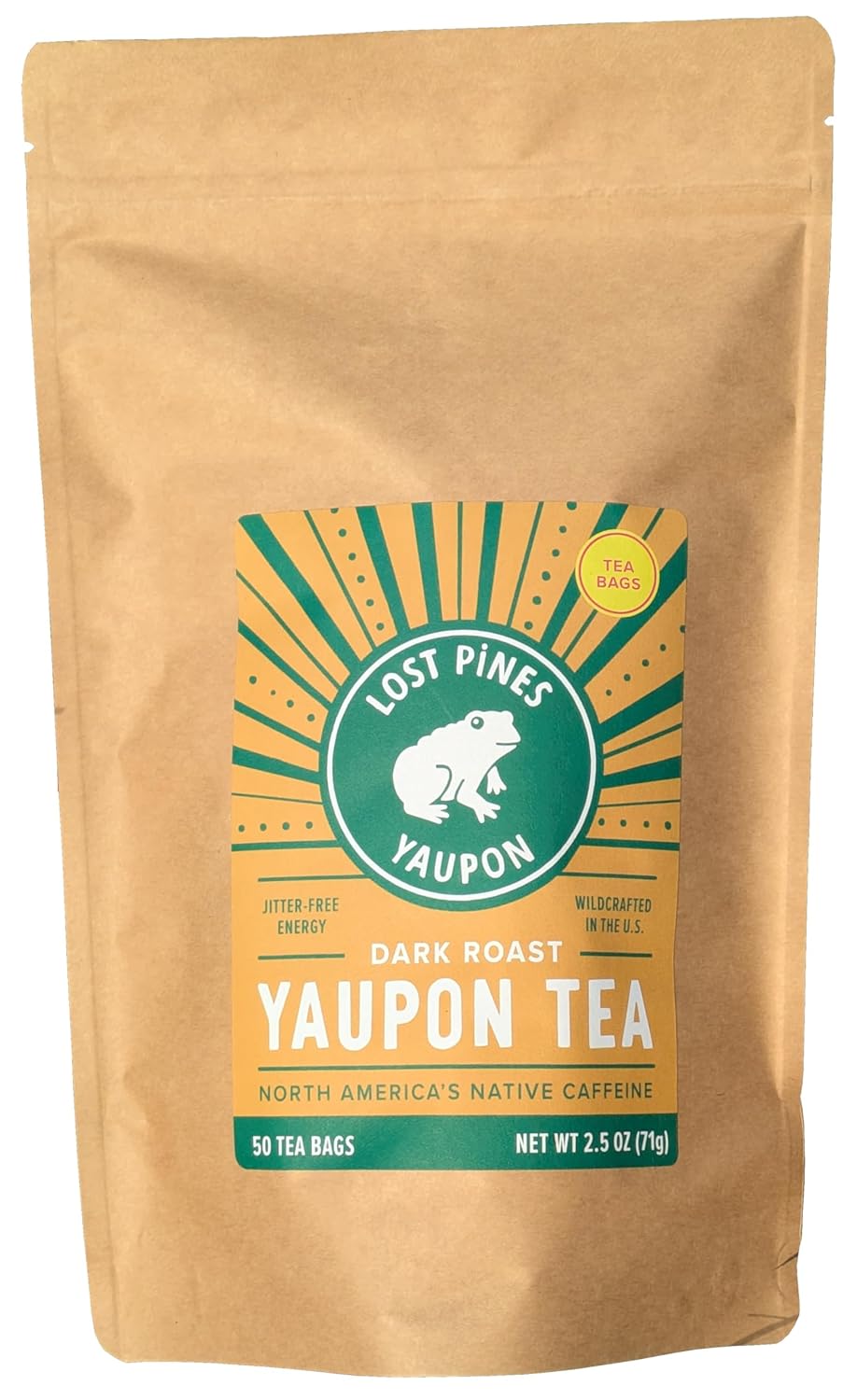Lost Pines Yaupon Tea: Dark Roast, 50 Tea Bags