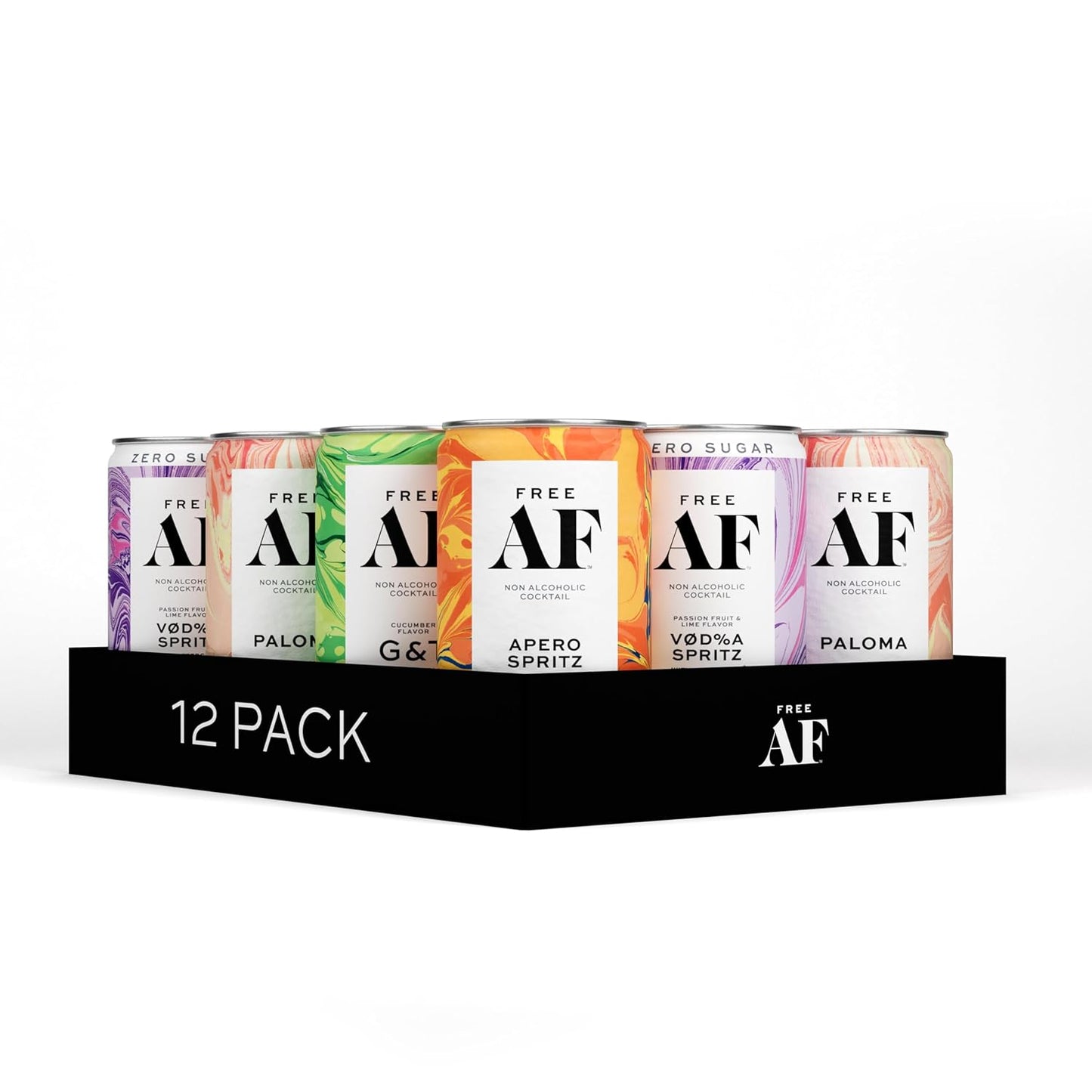 Cocktail: FREE AF: Gin & Tonic - Non Alcoholic Cucumber G&T, Premium Cocktail Mixer, 12 Pack Cans
