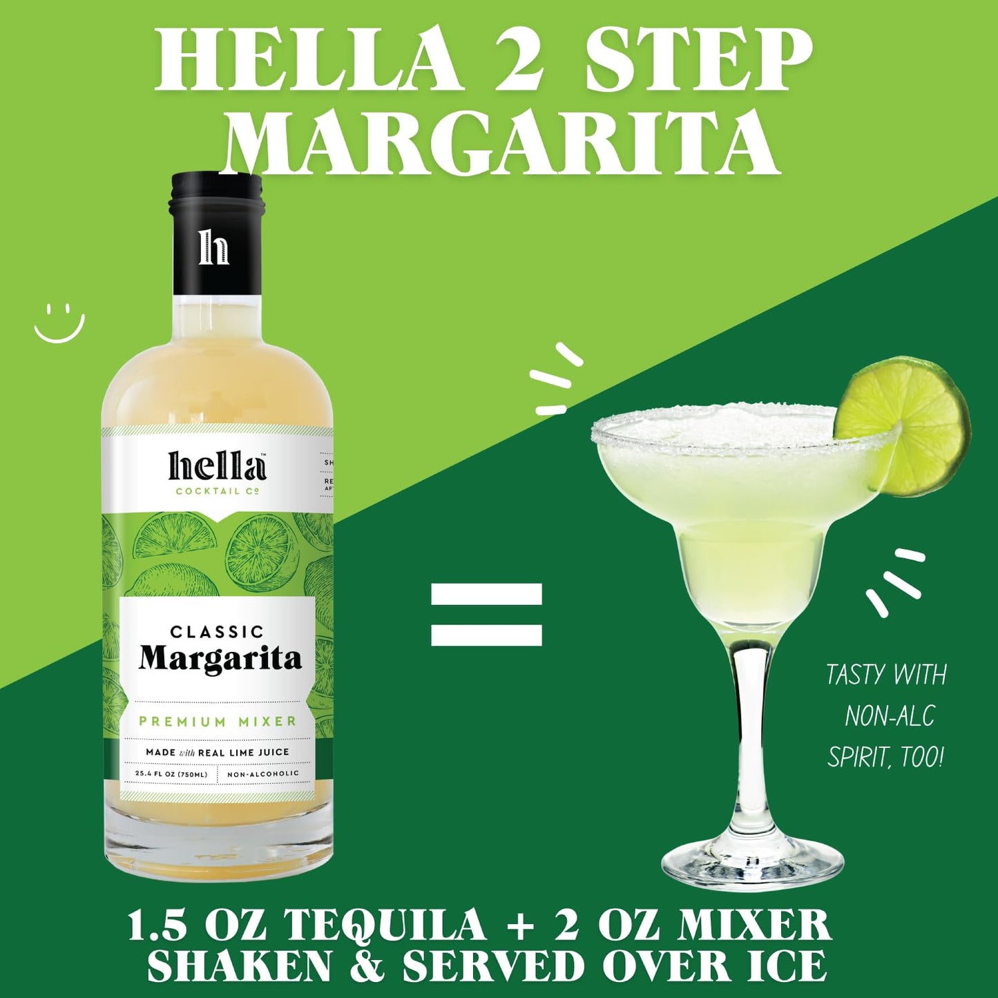 Cocktail: Hella Cocktail Co.: Classic Margarita - Premium Cocktail Mixer, 3 Bottles