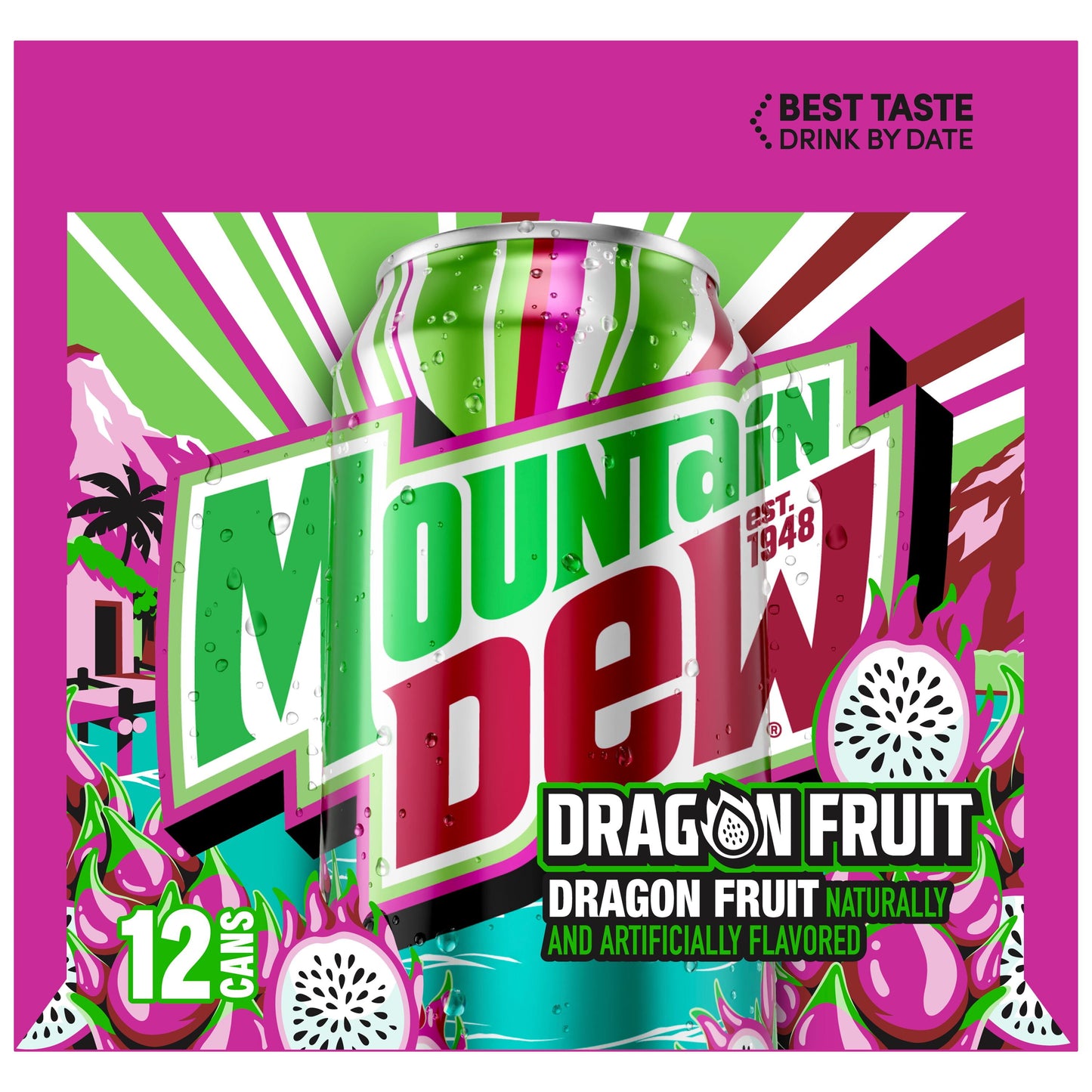 Mountain Dew: Dragon Fruit, 12 oz., 12 Pack