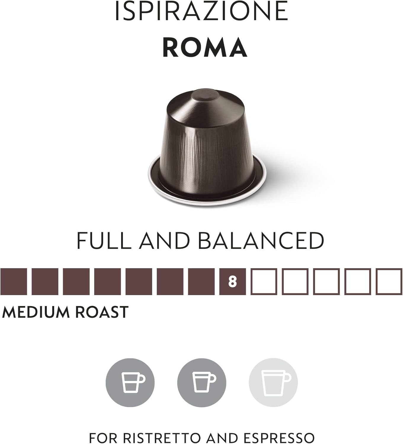 Nespresso: Original Line, Roma Intenso Capsules, Medium Roast Espresso Coffee, 50 Pods