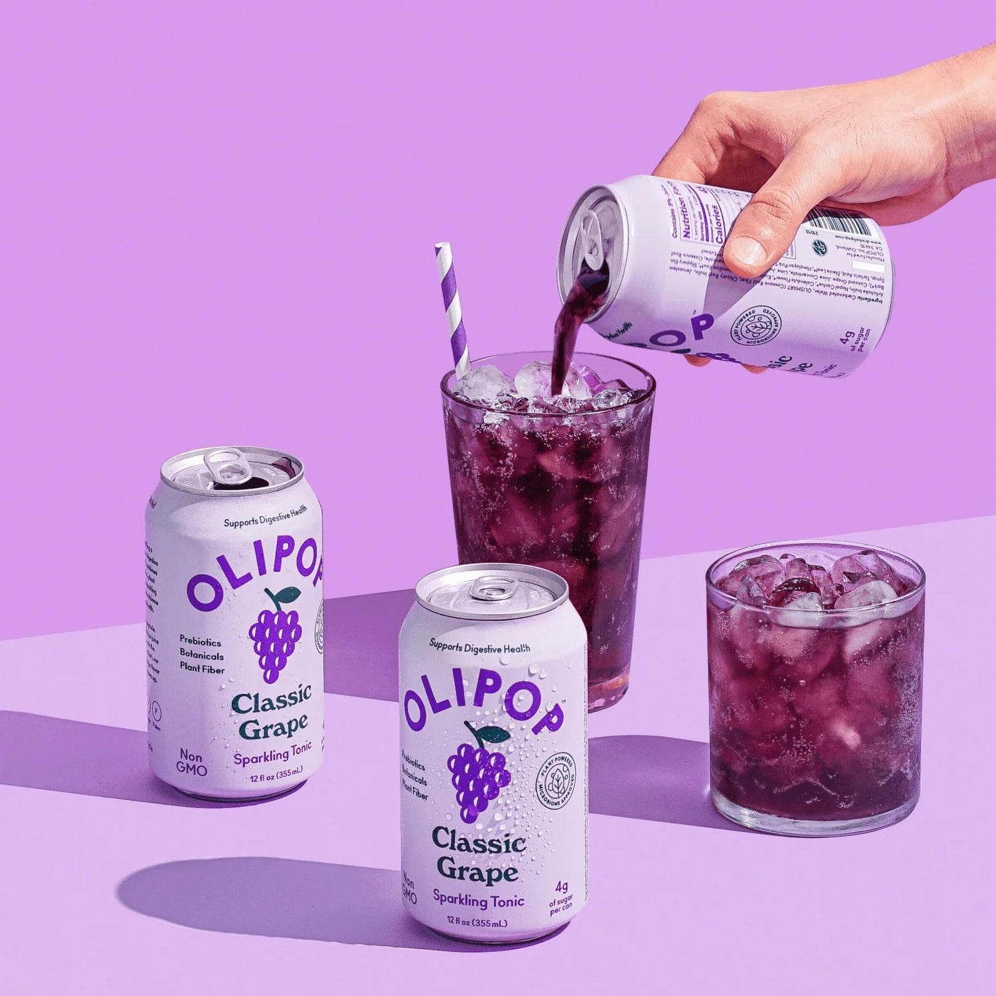 OLIPOP: Classic Grape Soda, 12 oz., 12 Pack