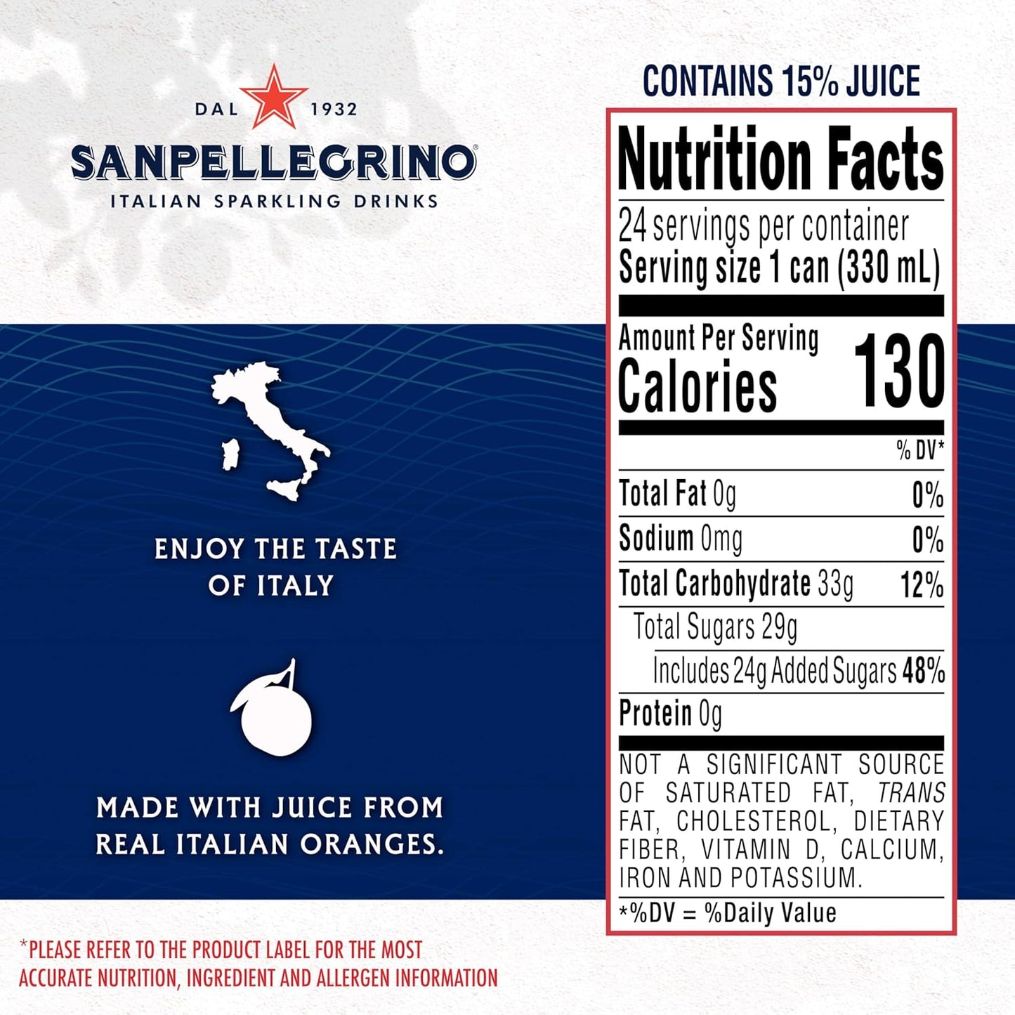 San Pellegrino: Aranciata Rossa Sparkling Blood Orange Drink, 11.15 oz. 24 Pack