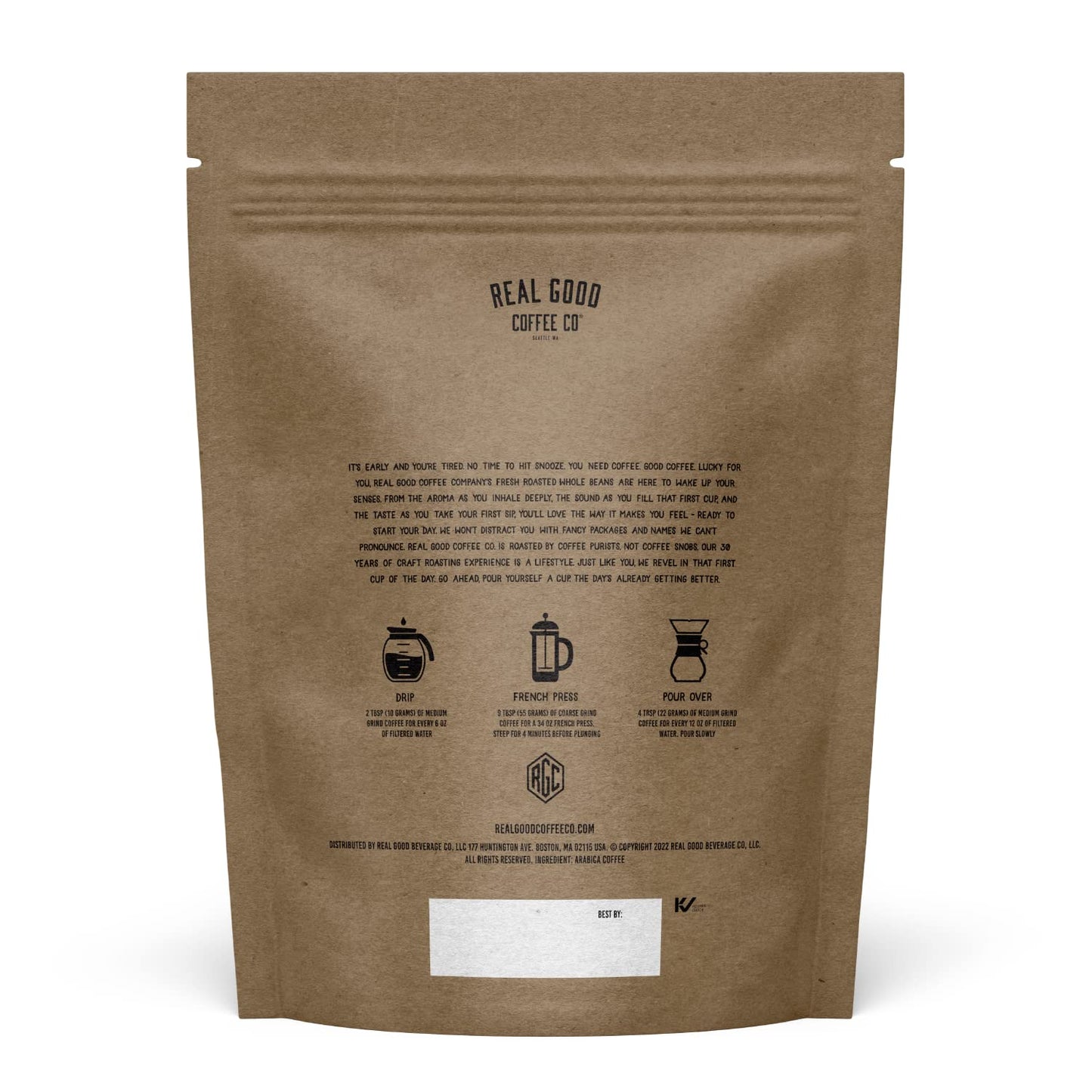 Real Good Coffee Company: Donut Shop Medium Roast, Whole Bean Coffee, 2 lbs.