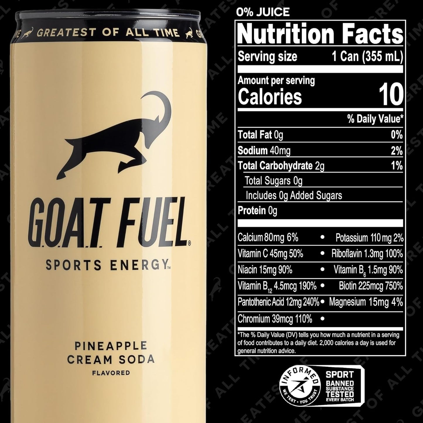 G.O.A.T. Fuel Energy Drink - 12 fl. oz., 12 pack cans