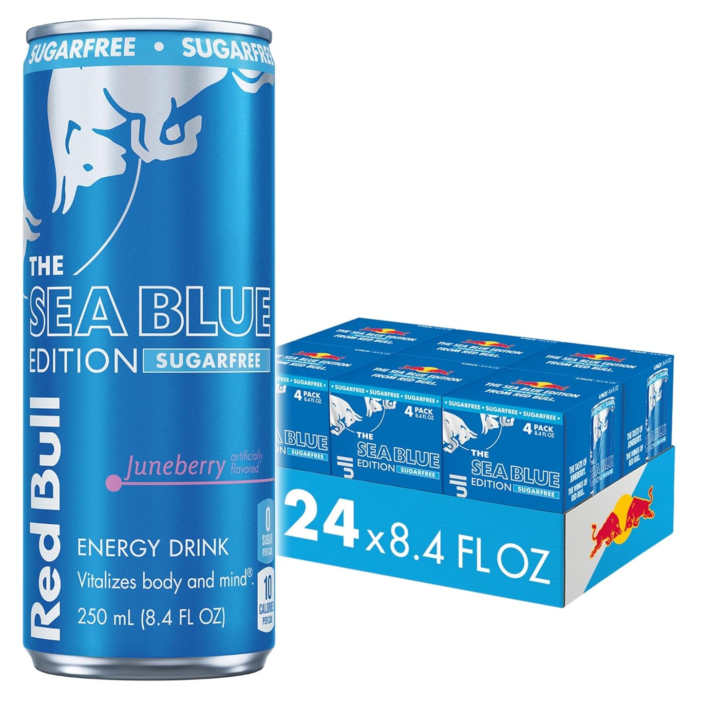 Red Bull: Sea Blue Edition, Sugar Free Juneberry Energy Drink, 12 oz., 24 Pack