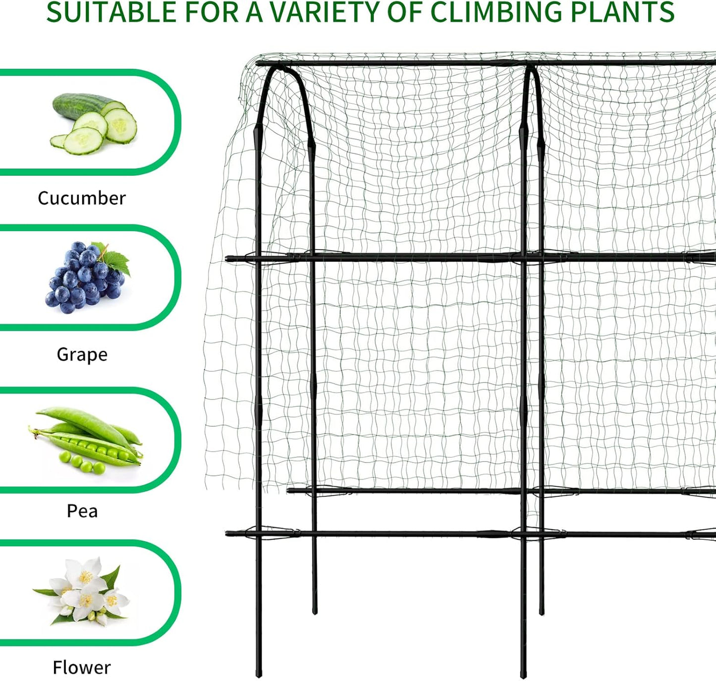DoCred: Garden Arch Trellis – 87" Adjustable Metal Garden Cover, Green