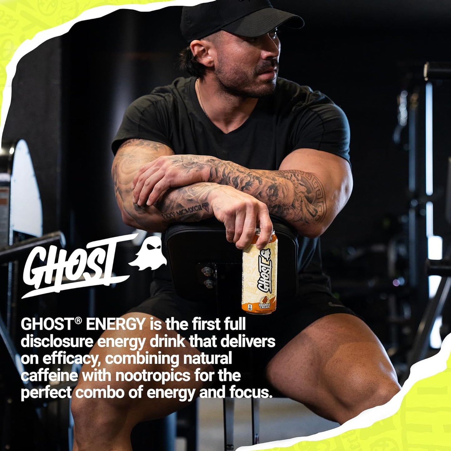 GHOST Energy Drink: Orange Cream, 16 fl. oz. 12 pack cans