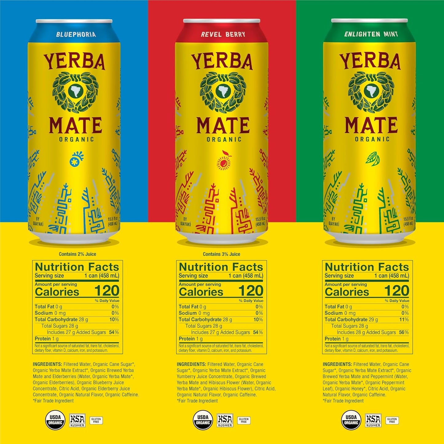 Guayakí Yerba Mate: Organic Energy Drink Alternative, Variety Pack, 12 pack Cans