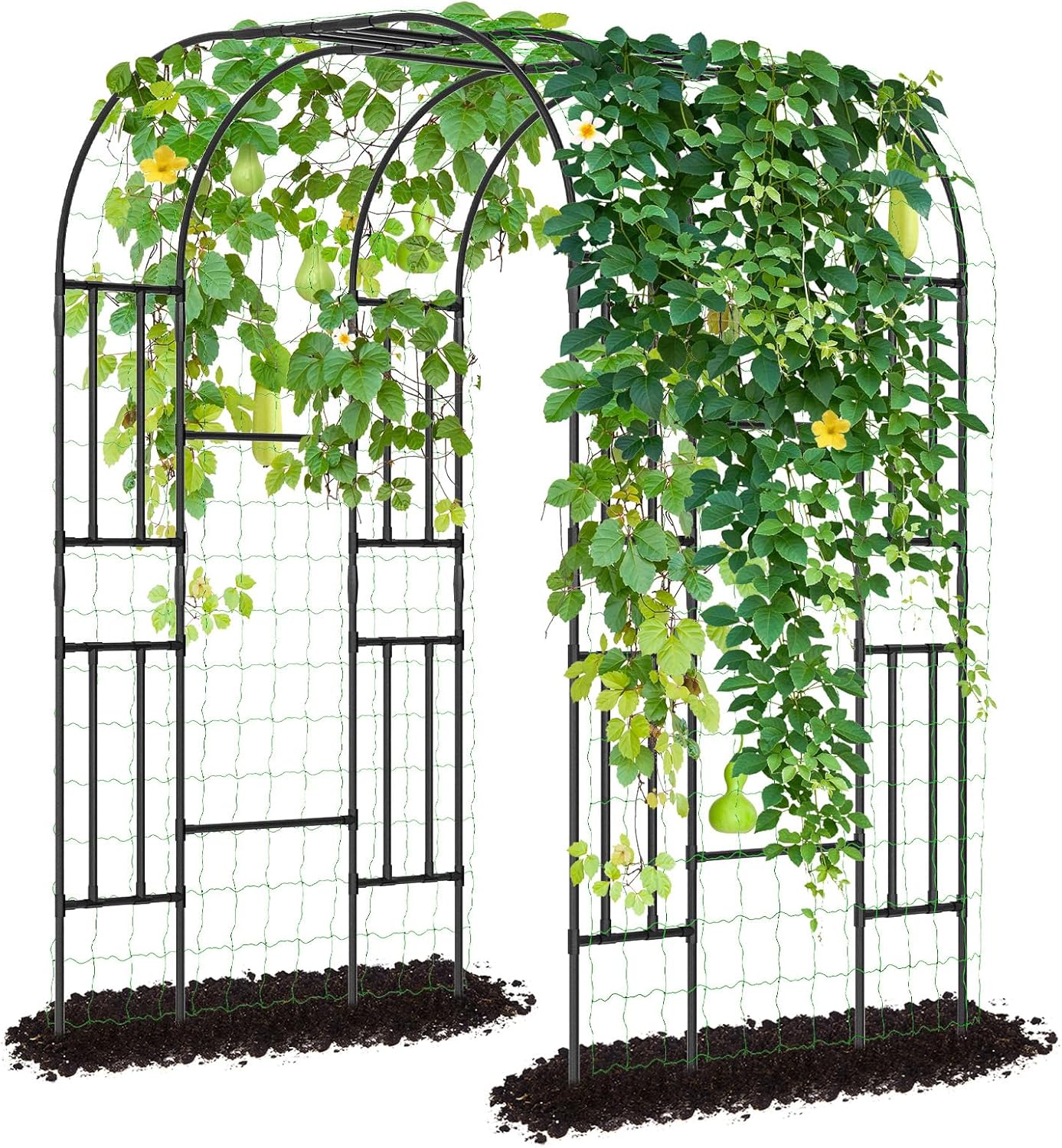 DoCred: Garden Arch Trellis – 87" Adjustable Metal Garden Cover, Green