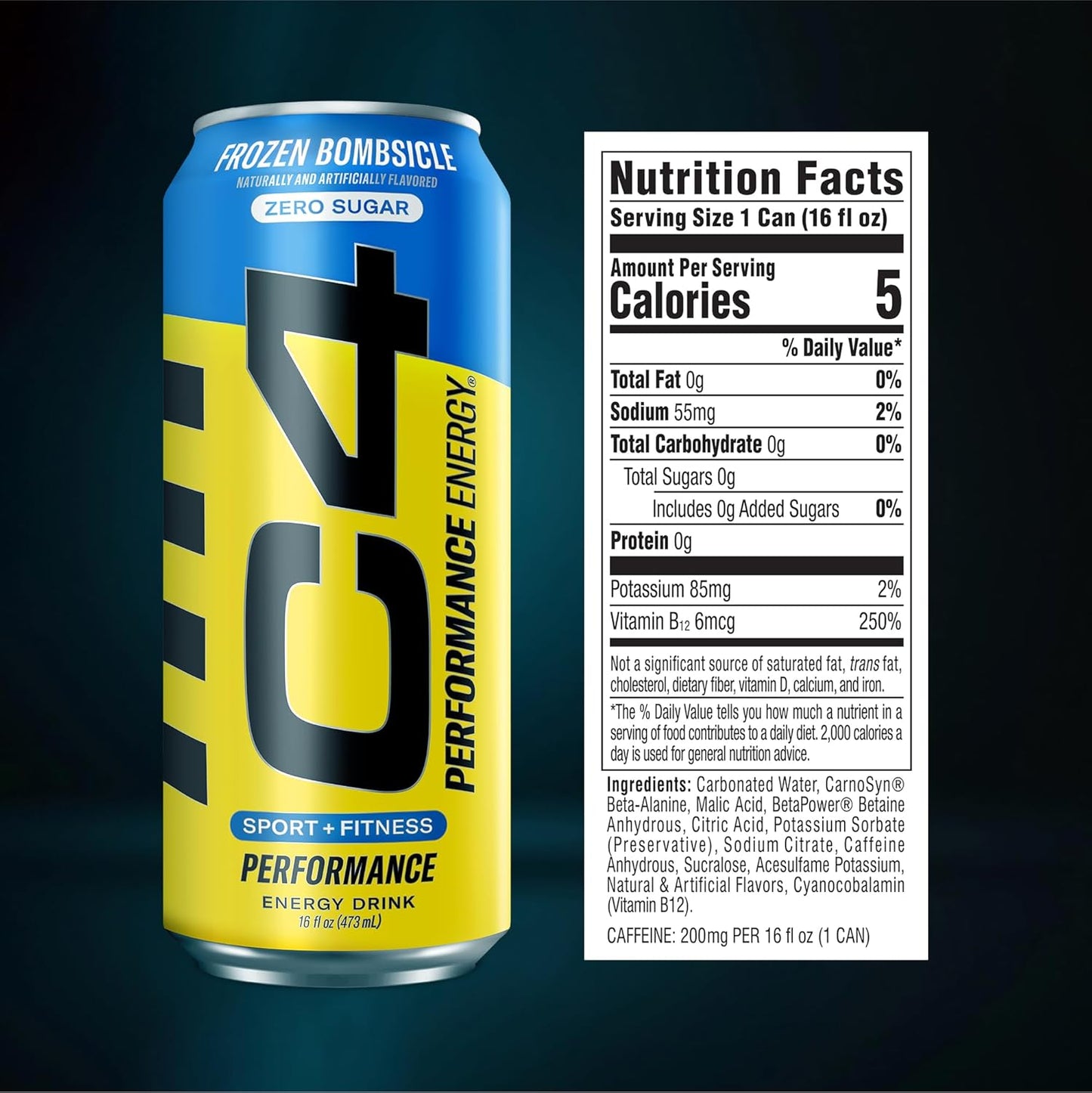 Cellucor C4 Performance Energy Drink: Frozen Bombiscle, 12 fl. oz. 12 pack cans
