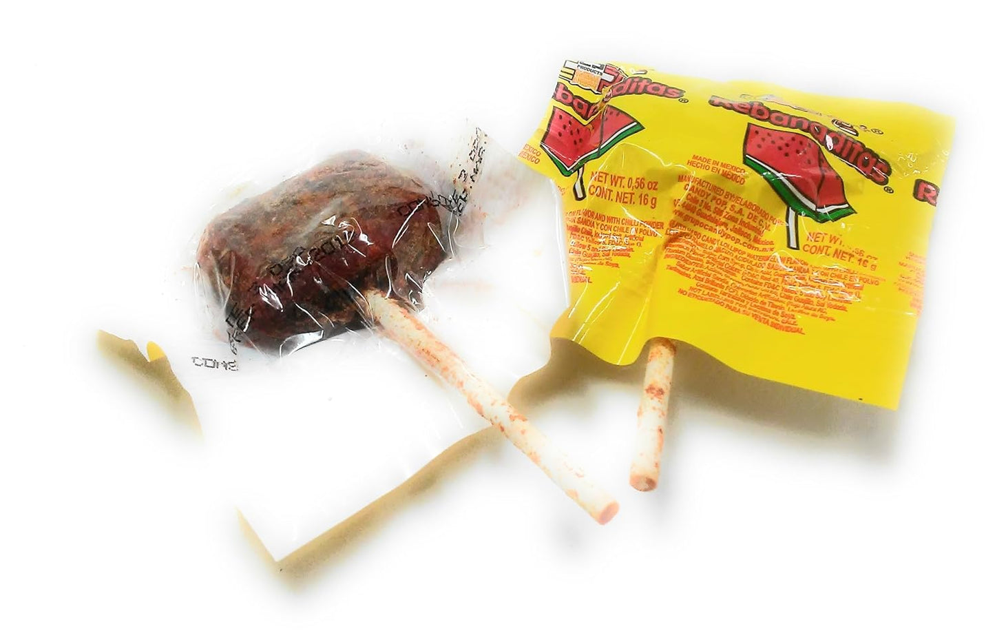 Mexican Candy: Vero Rebanaditas - Chili Covered Watermelon Flavored Lollipops, 40 pack